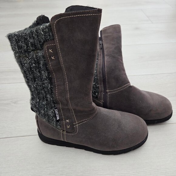 Muk Luks Shoes - Muk Luks Womens 9 Gray Boots Shoes Lila Sherpa Fleece Lining Winter